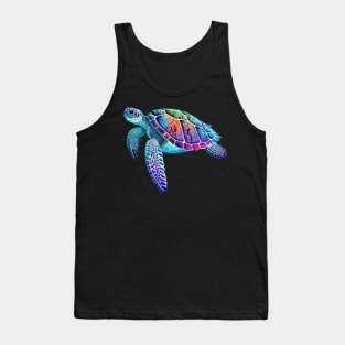 Fluo sea turtle Tank Top